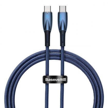Кабель Baseus Glimmer Series Fast Charging Type-C to Type-C 100W (1m) blue