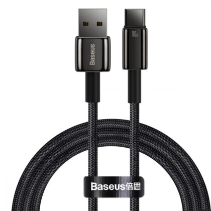Кабель Baseus Tungsten Gold Fast Charging Data Type-C 100W (1m) black