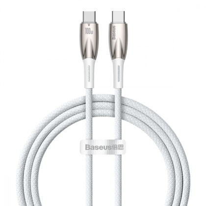 Кабель Baseus Glimmer Series Fast Charging Type-C to Type-C 100W (1m) white