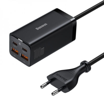 Мережевий фільтр Baseus GaN3 Pro 100W  (2 Type-C + 2 USB) black