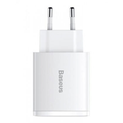 МЗП Baseus Compact Quick Charger 30W QC+ PD (1Type-C + 2USB) white