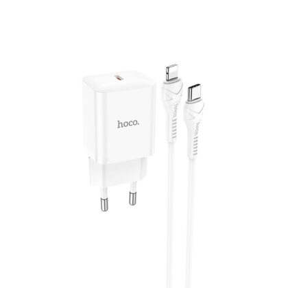 МЗП Hoco N27 Innovative 20W (1 Type-C) + Кабель Type-C to Lightning white