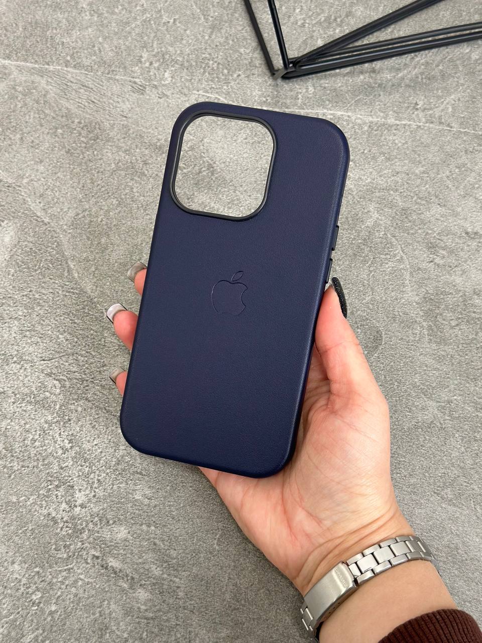 Чохол шкіряний Leather case with MagSafe for iPhone 14 Plus Original Quality - Зображення 5