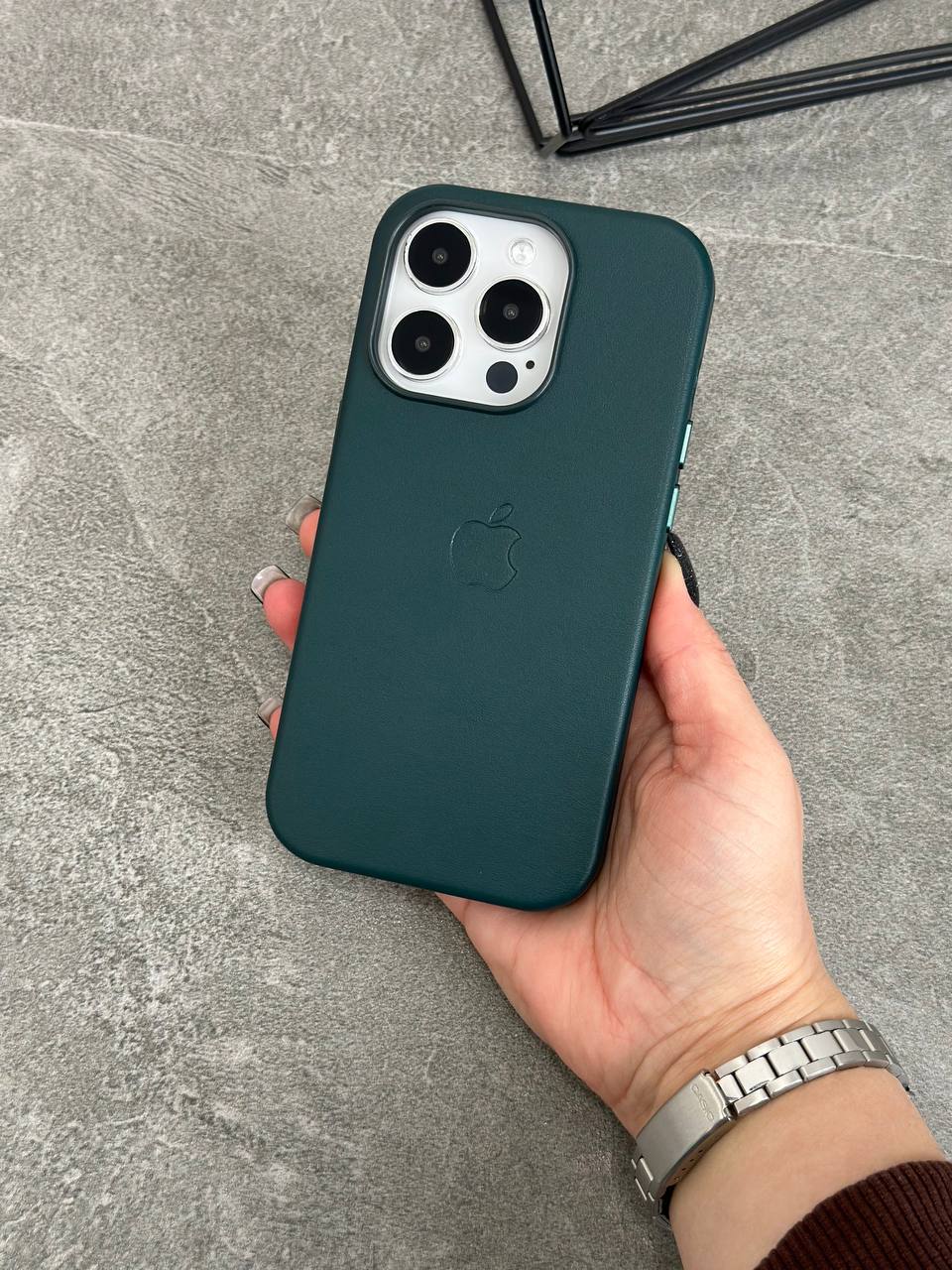 Чохол шкіряний Leather case with MagSafe for iPhone 14 Plus Original Quality - Зображення 7