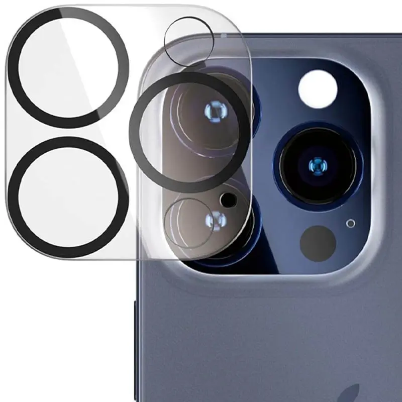 Захисне скло на камеру прозоре з чорною окантовкою для iPhone 11