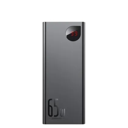 Повербанк для ноутбука Power Bank Baseus Adaman Digital Display 20000mAh 65W Black