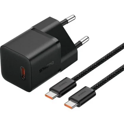 Мережевий зарядний пристрій Baseus GaN5 Fast Charger 20W + Cable Type-C to Type-C 100W 1m