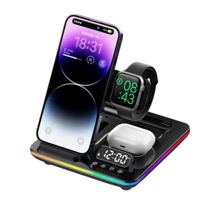 Бездротова зарядна станція A93 5 in 1 NEW AUTOMATIC (iPhone, iWatch, AirPods) 25W Original