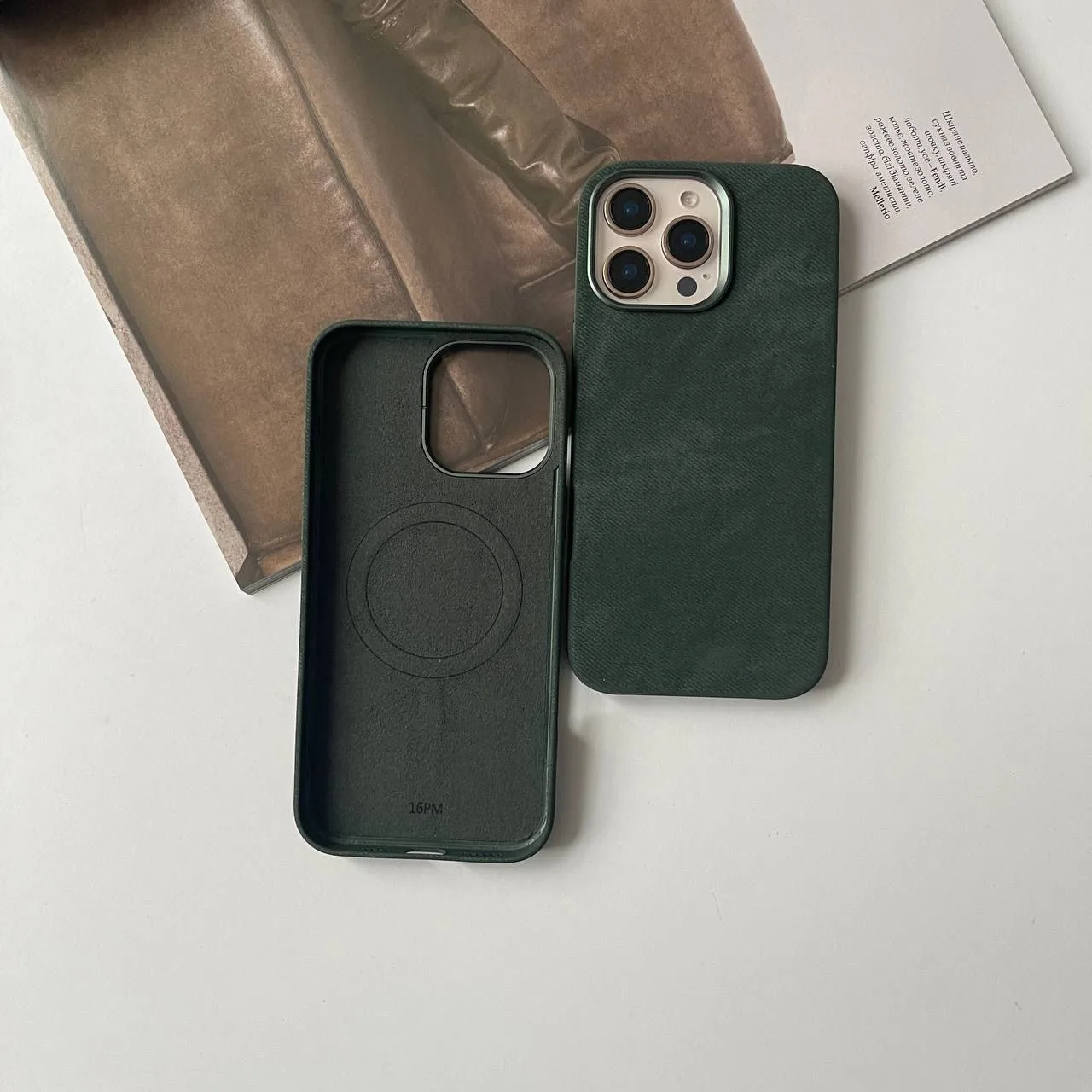 Чохол замшевий Flannel Fiber case MagSafe для iPhone 16 Pro - Зображення 3