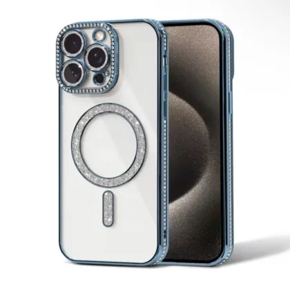 Чохол прозорий з блискітками Diamond Shining Case with MagSafe для iPhone 16 Pro Max