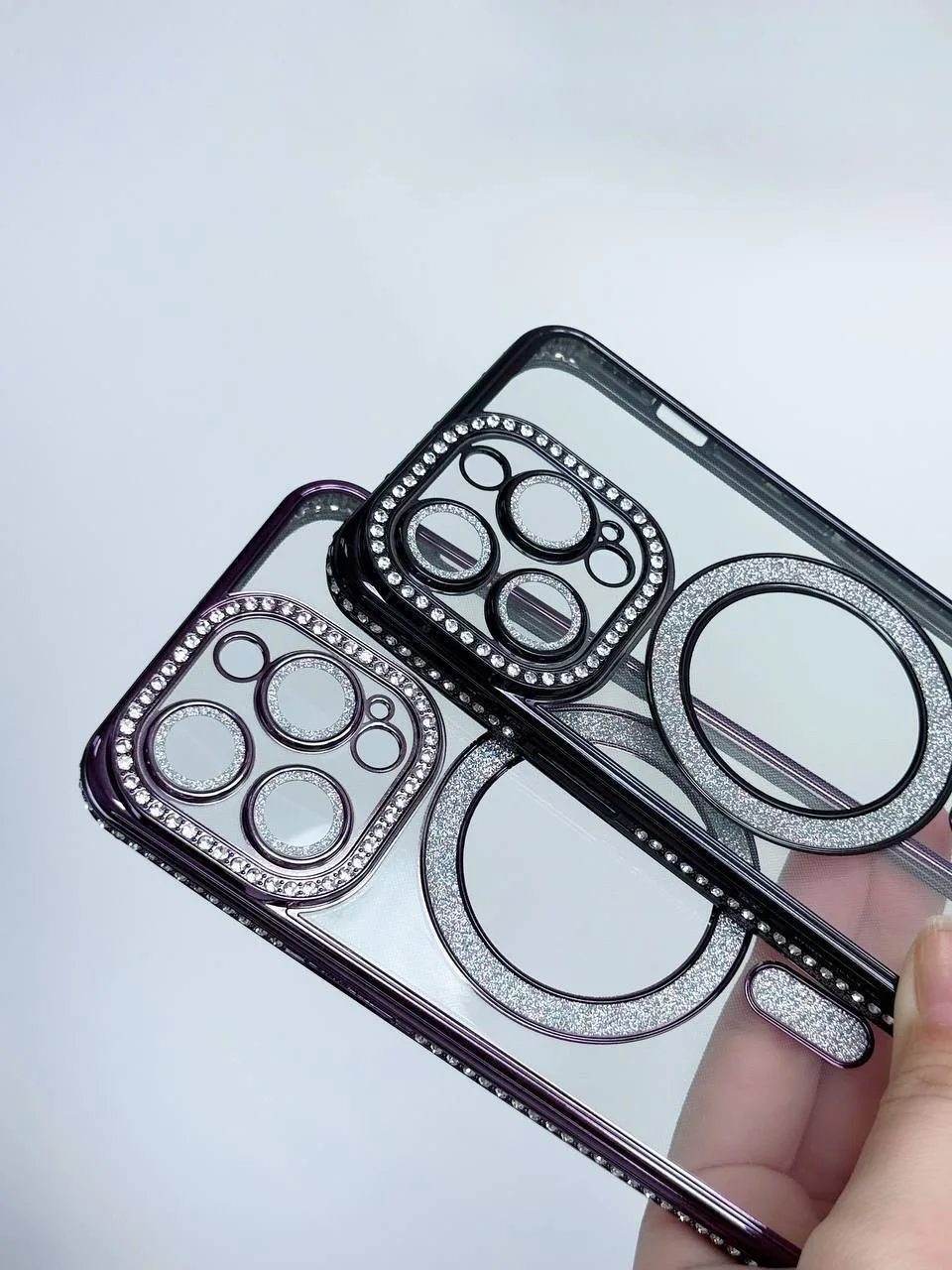 Чохол прозорий з блискітками Diamond Shining Case with MagSafe для iPhone 16 - Зображення 5