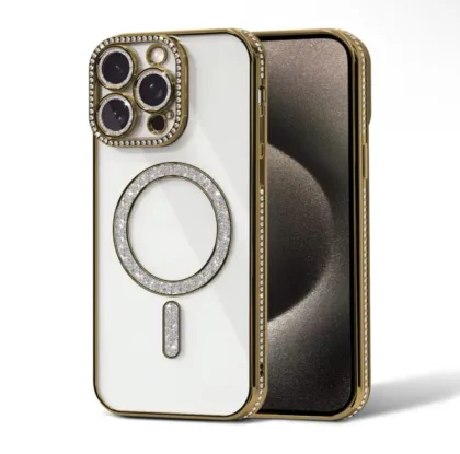 Чохол прозорий з блискітками Diamond Shining Case with MagSafe для iPhone 16