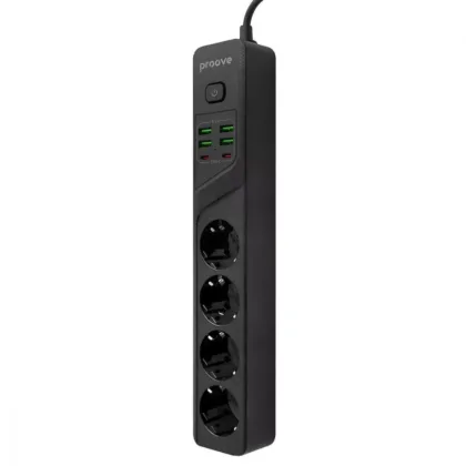 Мережевий фільтр Proove Power Strip P-04 (4 розетки + 4 USB + 2 Type-C) 2М