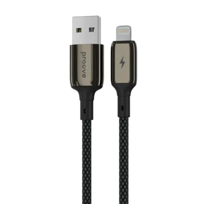 Кабель Proove Dense Metal USB to Lightning 2.4A (1m) black