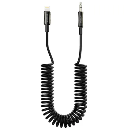 Кабель AUX Proove Steel Spring Lightning to 3.5 (1m) black