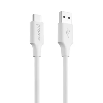 Кабель Proove Striped Silicone USB to Type-C (1m) white