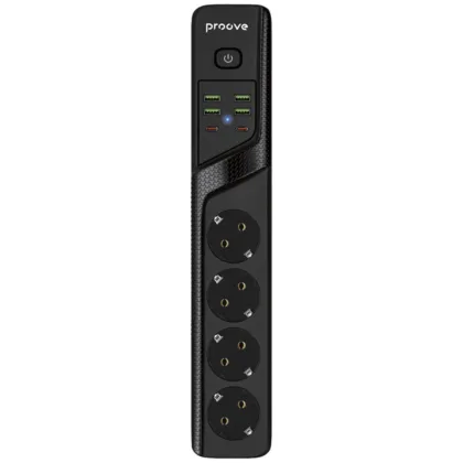 Мережевий фільтр Proove Power Strip P-04 (4 розетки + 4 USB + 2 Type-C) 3M black