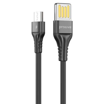 Кабель Proove Double Way Silicone USB to Micro USB 2.4A (1m) black