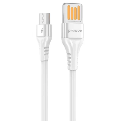 Кабель Proove Double Way Silicone USB to Micro USB 2.4A (1m) white