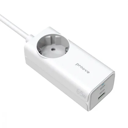 Мережевий фільтр Proove Power Strip PD-02 65W (2 Type-C + 1USB) white