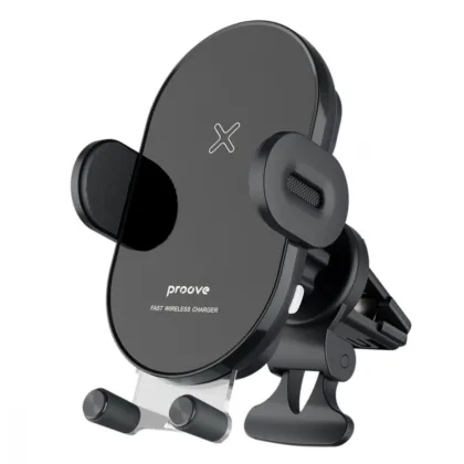 Автомобільний тримач з бездротовою зарядкою Proove Rounded Energy 15W black