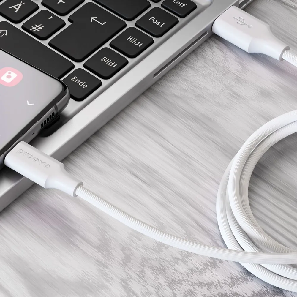 Кабель Proove Striped Silicone USB to Type-C (1m) black - Зображення 3