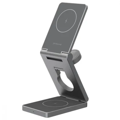 Бездротова зарядна станція Proove Titan Volt 3 in 1 gray