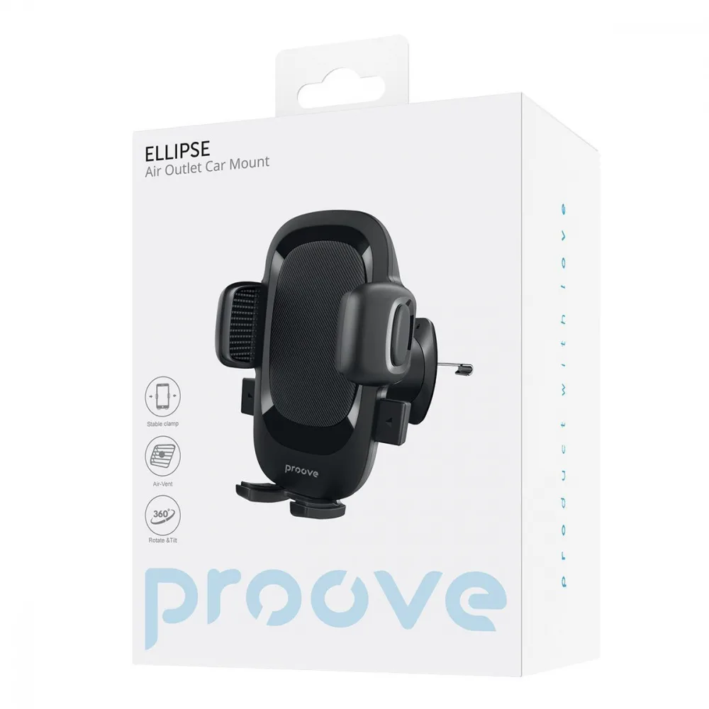Автомобільний тримач Proove Ellipse Air Outlet Car Mount black - Зображення 2
