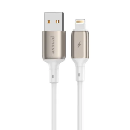 Кабель Proove Flex Metal USB to Lightning 2.4A (1m) white