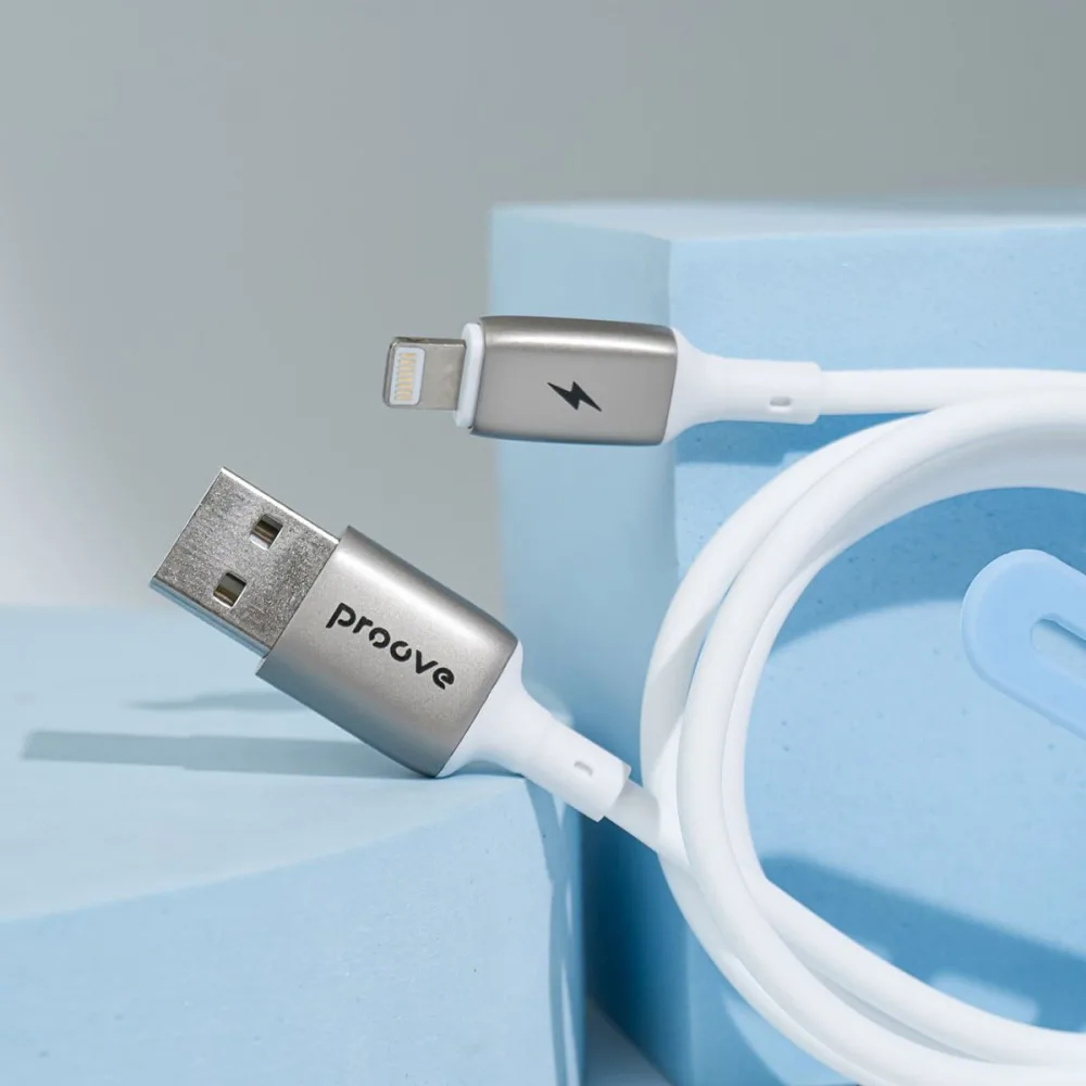 Кабель Proove Flex Metal USB to Lightning 2.4A (1m) white - Зображення 5