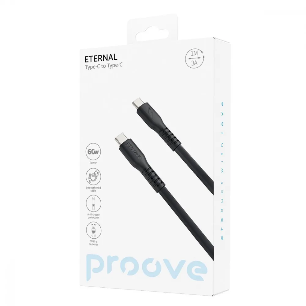 Кабель Proove Eternal Type-C to Type-C 60W (1m) white - Зображення 2