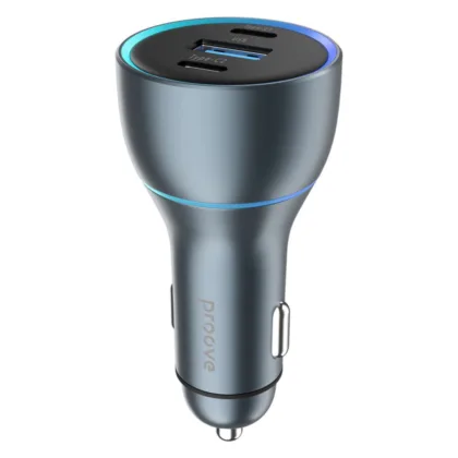 Автомобільний зарядний пристрій Proove Super Charge 130W (2 Type-C + USB) metal gray