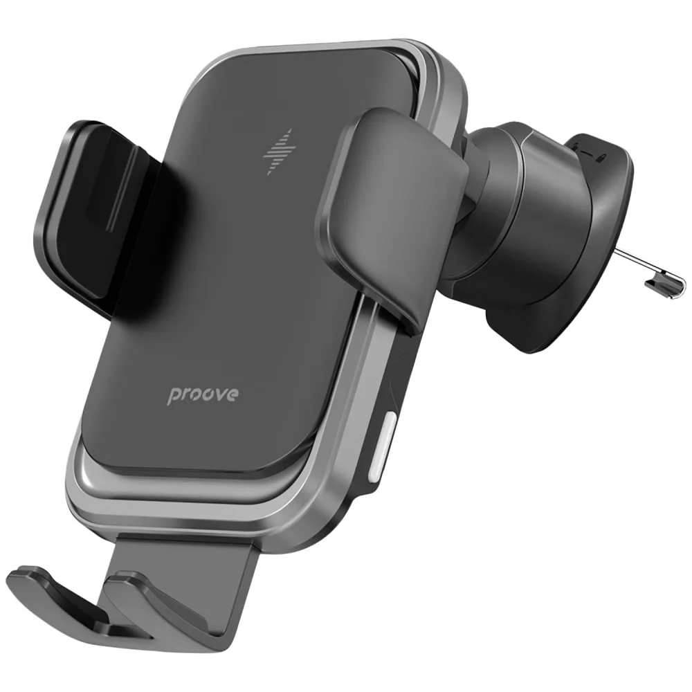 Автомобільний тримач з бездротовою зарядкою Proove Nitro Charge 15W dark gray