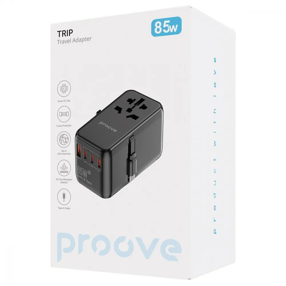 Універсальний адаптер Proove Trip 85W black - Зображення 2