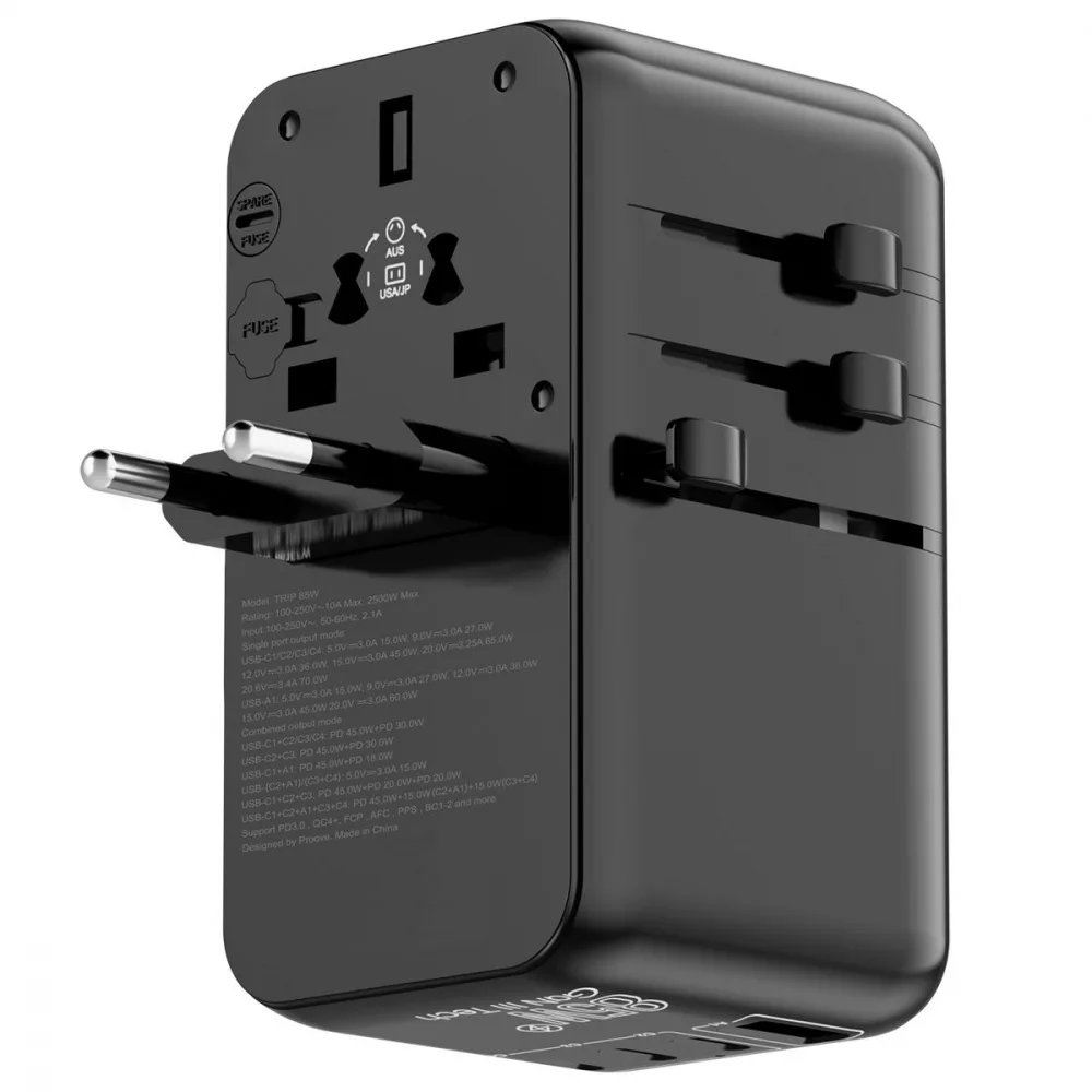 Універсальний адаптер Proove Trip 85W black - Зображення 4