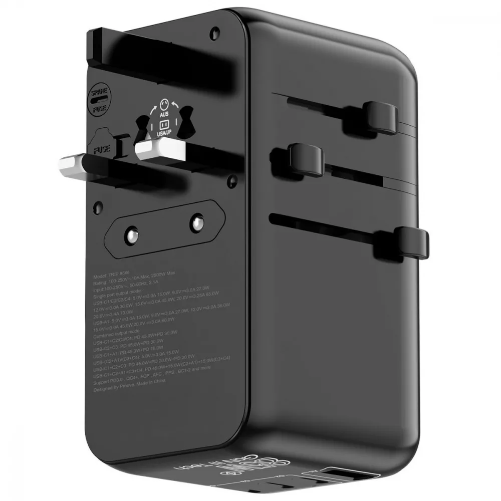 Універсальний адаптер Proove Trip 85W black - Зображення 5