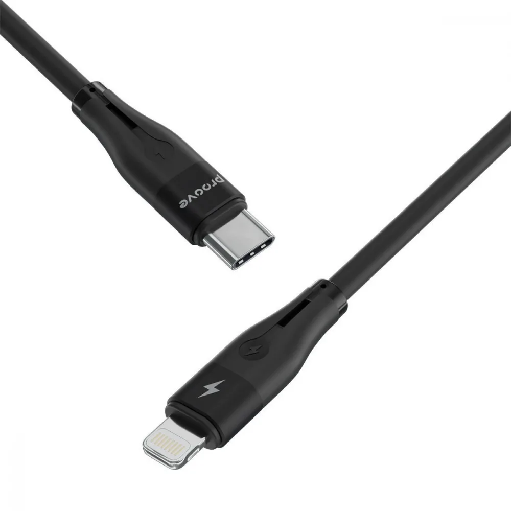 Кабель Proove Soft Silicone Type-C to Lightning 27W (1m) black - Зображення 7