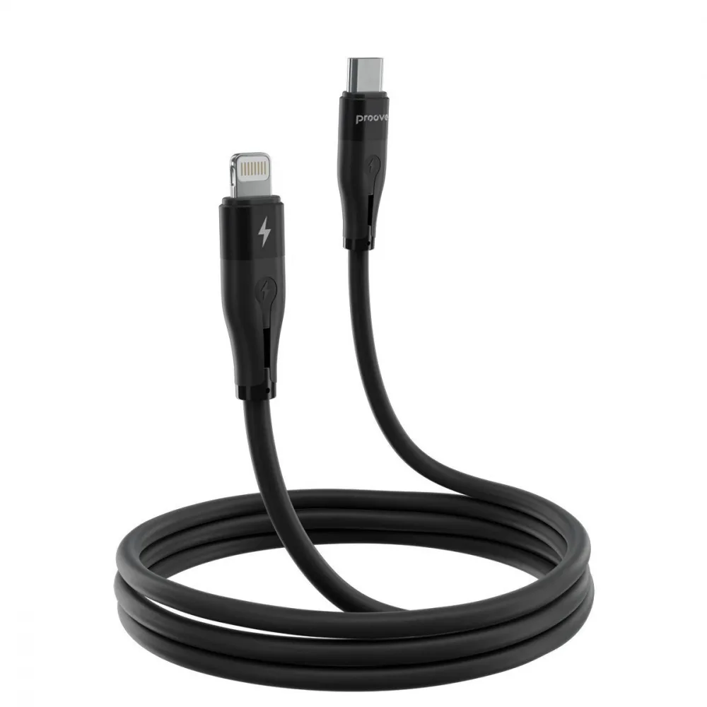 Кабель Proove Soft Silicone Type-C to Lightning 27W (1m) black - Зображення 6