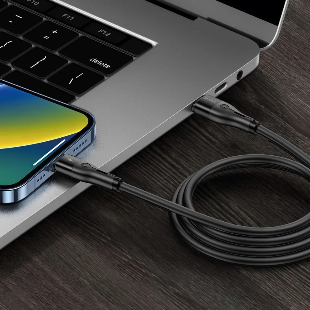 Кабель Proove Soft Silicone Type-C to Lightning 27W (1m) black - Зображення 10