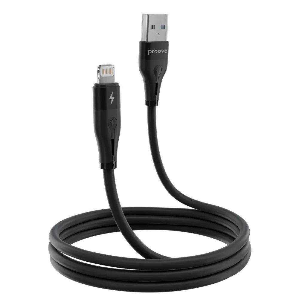 Кабель Proove Soft Silicone USB to Lightning 2.4A (1m) black - Зображення 6