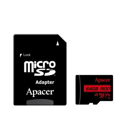 Карта пам’яті microSDXC (UHS-1) Apacer 64Gb class 10 V10 A1 R100MB/s (adapter SD)