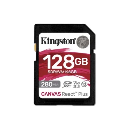 Карта пам’яті SDXC (UHS-II U3) Kingston Canvas React Plus 128Gb class 10 V60 (R280MB/s, W150MB/s)