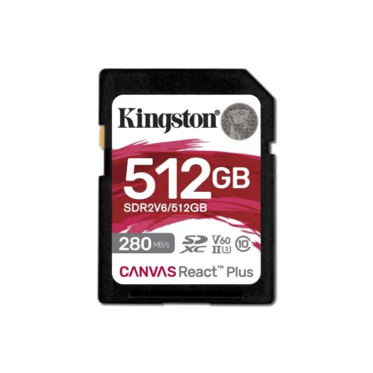 Карта пам’яті SDXC (UHS-II U3) Kingston Canvas React Plus 512Gb class 10 V60 (R280MB/s, W150MB/s)