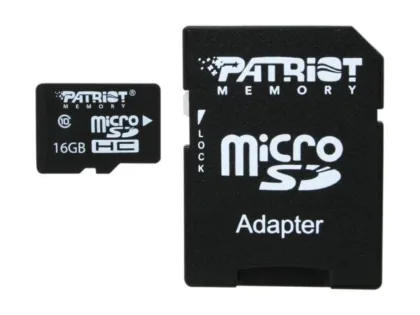 Карта пам’яті microSDHC (UHS-1) Patriot LX Series 16Gb class 10 (adapter SD)