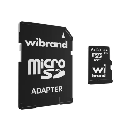 Карта пам’яті microSDXC (UHS-1) Wibrand 64Gb class 10 (adapter SD)