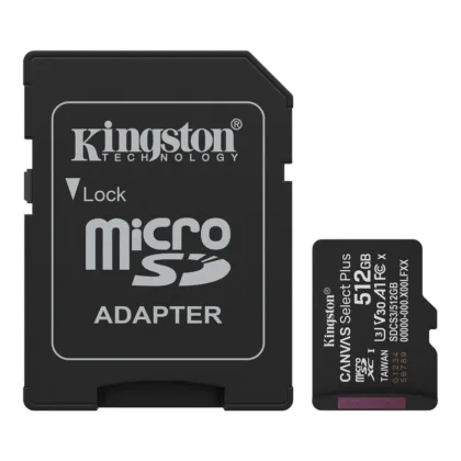 Карта пам’яті microSDXC (UHS-1 U3) Kingston Canvas Select Plus Gen3 512Gb class 10 А1 V30 (R-150MB/s) (adapter SD)