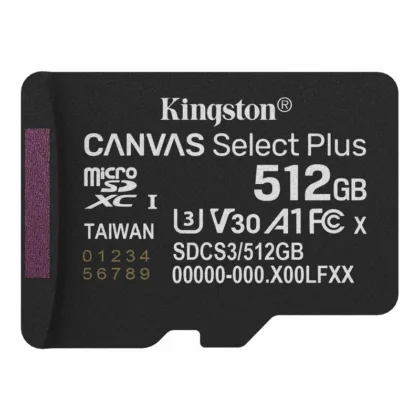Карта пам’яті microSDXC (UHS-1 U3) Kingston Canvas Select Plus Gen3 512Gb class 10 А1 V30 (R-150MB/s)