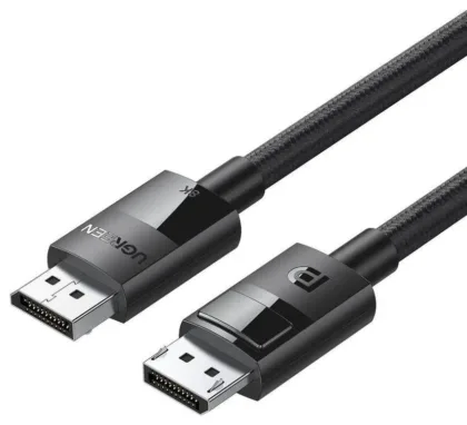 Кабель UGREEN DP114 DP Male to Male DP1.4 8K Round Cable ABS Shell Braid 1.5m (Black) (UGR-80391)