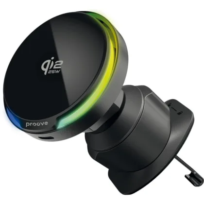 Автомобільний тримач з Бездротовим ЗП Proove Spark Qi2.2 25W black