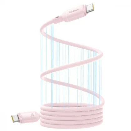 Кабель Baseus PicoGo Magnetic Liquid Silicone Type-C to Type-C 240W (1m) pink